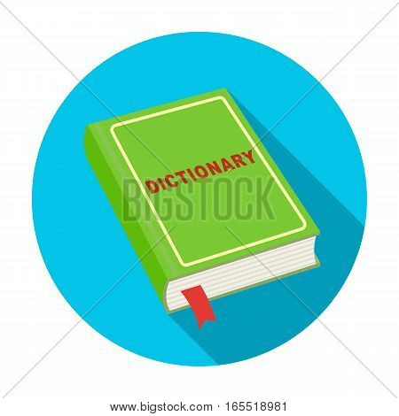 Dictionary icon in flat design isolated on white background. Interpreter and translator symbol stock vector illustration.