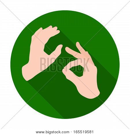 Sign language icon in flat design isolated on white background. Interpreter and translator symbol stock vector illustration.