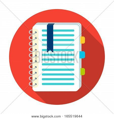 Personal dictionary icon in flat design isolated on white background. Interpreter and translator symbol stock vector illustration.