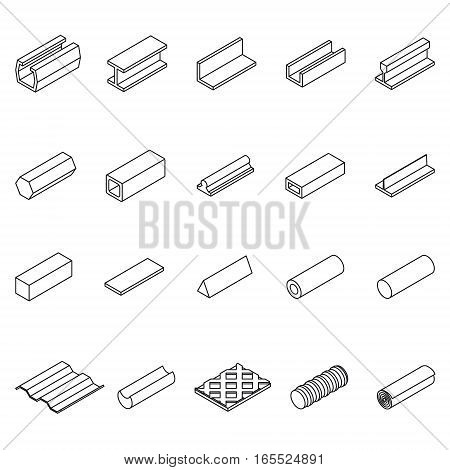 Metal Product Icon Thin Line Set Symbols Pixel Perfect Art. Material Design for Web and App. Vector illustration