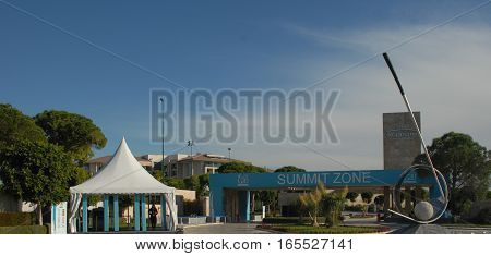 ANTALYA/TURKEY-NOVEMBER 14: G20 Antalya Summit zone at Regnum Carya Hotel. November 14, 2015 in Antalya, Turkey
