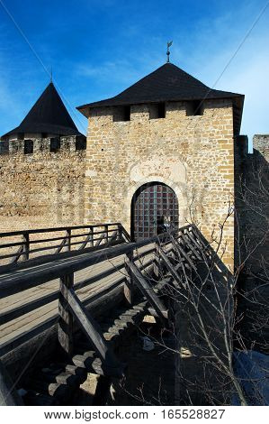 Old Fortress In  The Hotyn Chernivtsi Region Ukraine