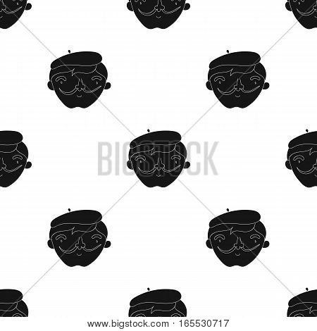 Dip pen with inkwell icon in Black style isolated on white background. Artist and drawing pattern vector illustration.