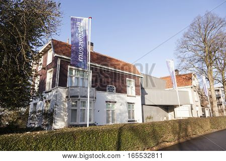 Leerdam, Netherlands, 4 january 2017: glass museum in old villa in dutch town of Leerdam in the Netherlands