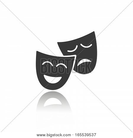 Masks icon with reflection on white background
