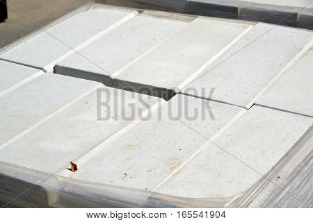 curbstone in a package made of polyethylene