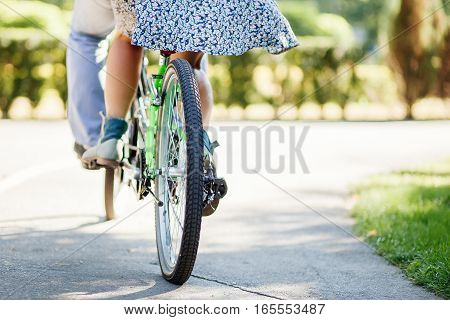 Couple With Tandem Bicycle