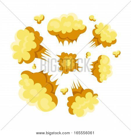 Explosion icon in cartoon design isolated on white background. Explosions symbol stock vector illustration.