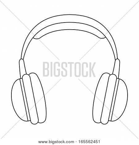 Vintage headphones icon in outline design isolated on white background. Hipster style symbol stock vector illustration.