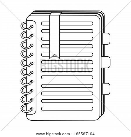 Personal dictionary icon in outline design isolated on white background. Interpreter and translator symbol stock vector illustration.