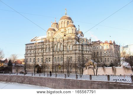 St. Petersburg, Russia - 6 January, St. John Stavropegic convent, 6 January, 2017.
Winter frosty sunny day in St. Petersburg.