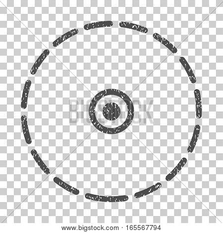 Round Area grainy textured icon for overlay watermark stamps. Flat symbol with dirty texture. Dotted vector gray ink rubber seal stamp with grunge design on a white background.