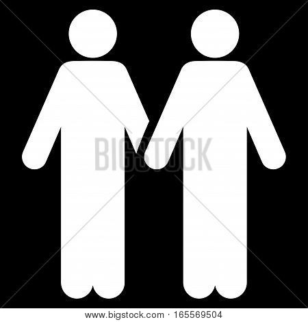 Adult Friends vector icon. Flat white symbol. Pictogram is isolated on a black background. Designed for web and software interfaces.