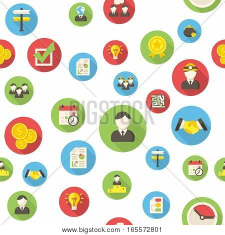 Seamless pattern with business icons vector illustration