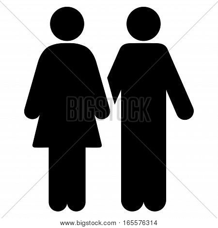 Adult Pair vector icon. Flat black symbol. Pictogram is isolated on a white background. Designed for web and software interfaces.