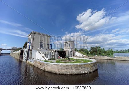 Gorodets, Russia - June 2.2016. View of the lower gateway Gorodetsky to the Volga River