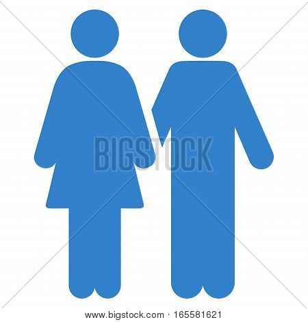 Adult Pair vector icon. Flat cobalt symbol. Pictogram is isolated on a white background. Designed for web and software interfaces.