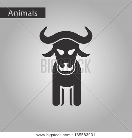 black and white style icon of bull