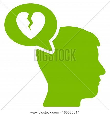Divorce Thinking Man vector icon. Flat eco green symbol. Pictogram is isolated on a white background. Designed for web and software interfaces.