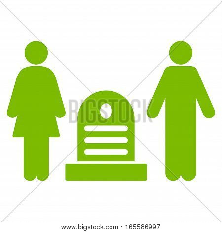 Family Cemetery vector icon. Flat eco green symbol. Pictogram is isolated on a white background. Designed for web and software interfaces.