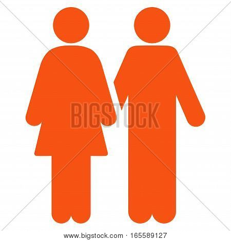 Adult Pair vector icon. Flat orange symbol. Pictogram is isolated on a white background. Designed for web and software interfaces.