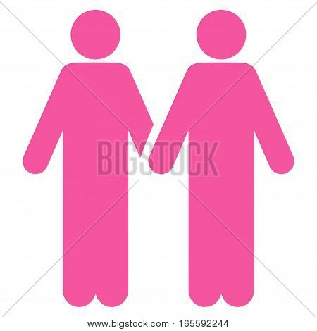 Adult Friends vector icon. Flat pink symbol. Pictogram is isolated on a white background. Designed for web and software interfaces.