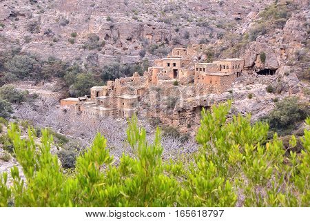 OMAN: An abandonned village in  Saiq Plateau (Western hajar)