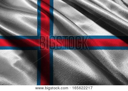 Faroe islnads flag 3D illustration symbol. 3D Faroe islnads flag