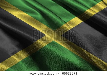 Jamaica flag 3D illustration symbol. , Jamaica national flag illustration symbol.