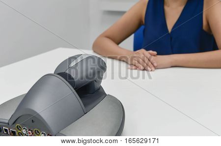 Business is using the VDO IP conference device for the meeting