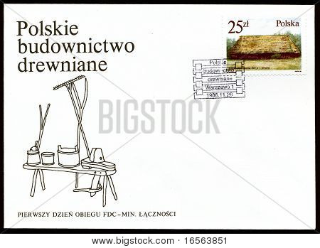 FDC Polen Umschlag Polnisch Holzarchitektur