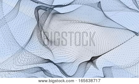 Abstract blue image. Wave grid background. Abstract illustration