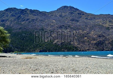 Mountain full of trees in Lago Puelo, Patagonia Argentina.