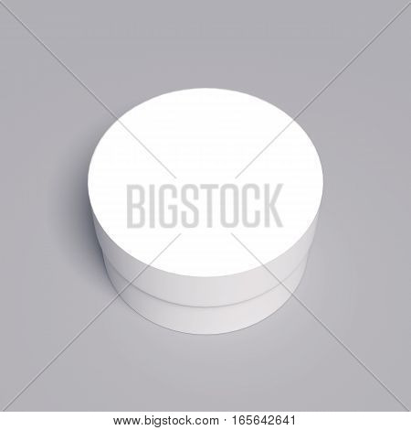 Blank cardboard box template on a grey background, packaging collection, 3D rendering