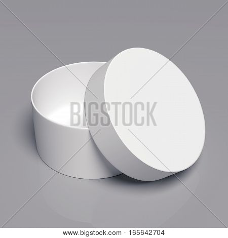 Blank cardboard box template on a grey background, packaging collection, 3D rendering