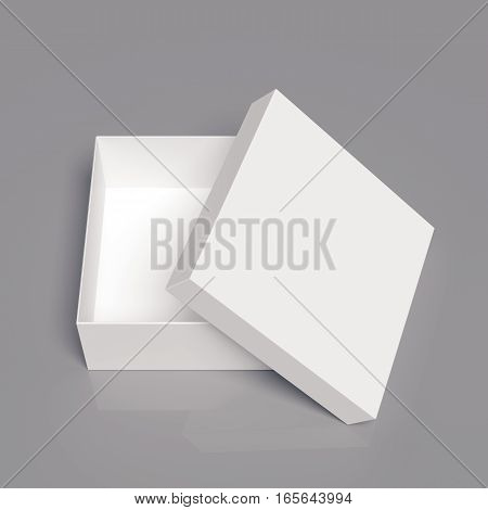 Blank cardboard box template on a grey background, packaging collection, 3D rendering