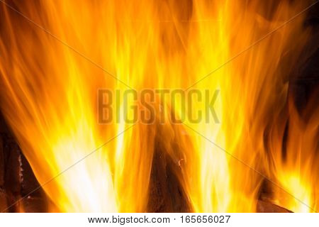 Flames of fire on a black background. Foto