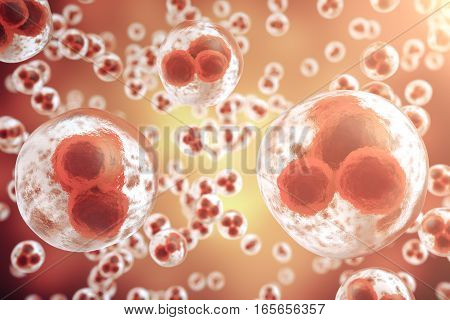 Red cell background. Life and biology, medicine scientific, molecular research dna. 3d rendering.