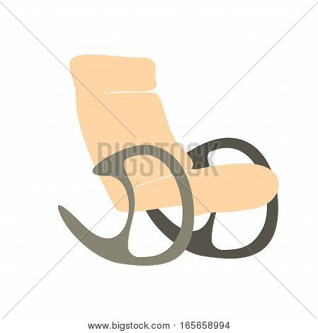 Rocking chair in brown color isolated on white