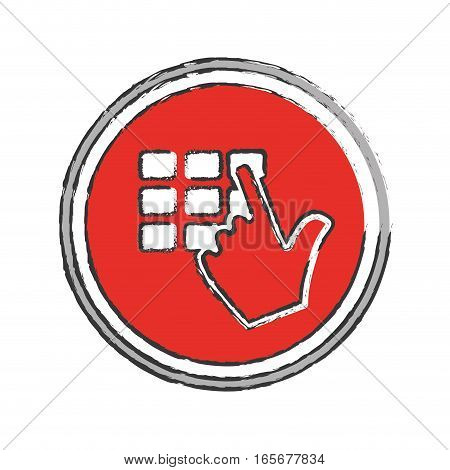 hand typing pin security or safety related icons image vector illustration design