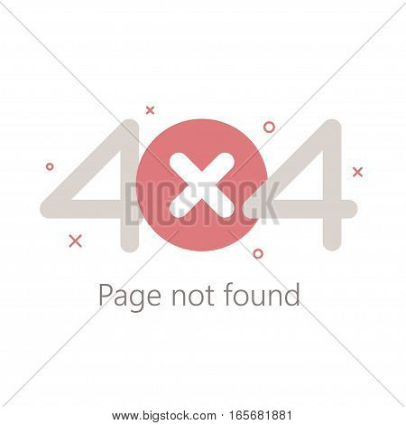 Error page 404, vector template for website. Vector illustration.