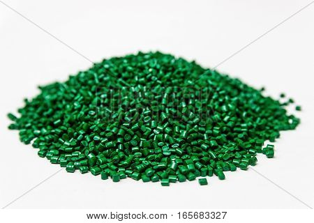 Polymeric dye. Plastic pellets. Colorant for plastics. Pigment in the granules.