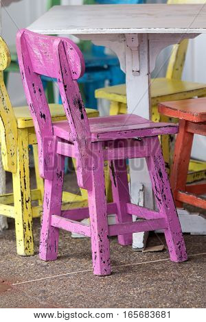 rustic colourful patio furniture in Filandia Colombia