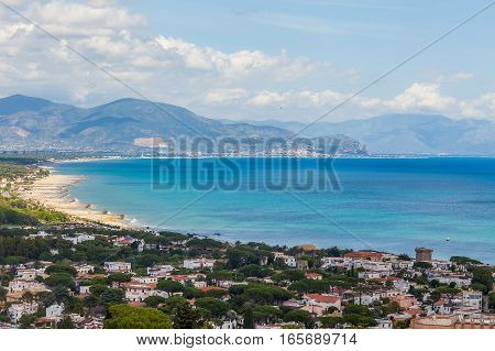 View Above Sperlonga And Sea
