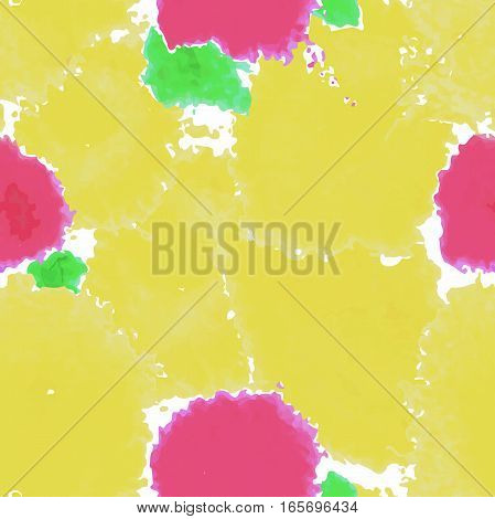 Yellow texture. Vector murble background. Watercolor hand drawn marbling illustration, aqua print. Bright colorfull stains. Cover design, trendy graphic, artistic effect. Abstract painting template.