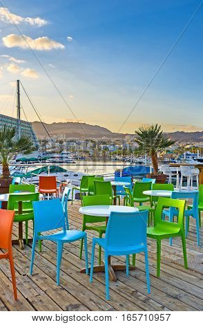 Evening In Cafe Of Eilat