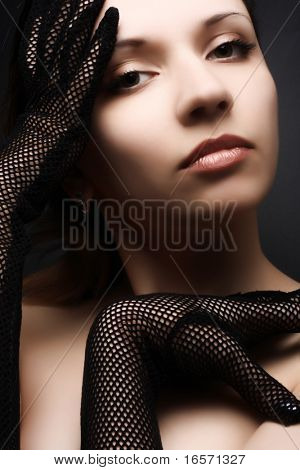 Güzel bir kadın portresi. Moda sanat fotoğraf