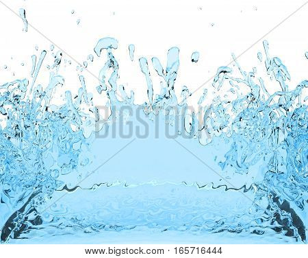 drink water splash 3D illustration liquid on white background
