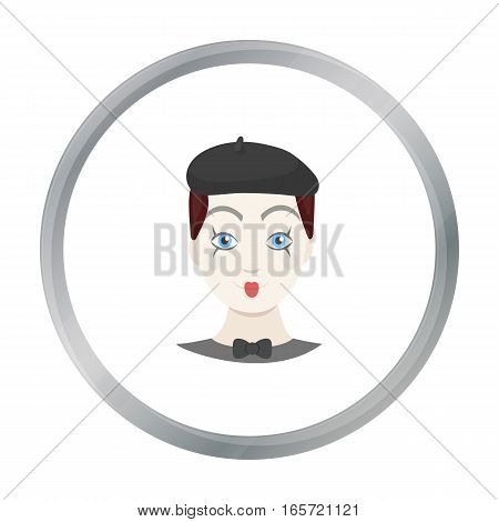 Mime artist icon in cartoon style isolated on white background. Event service symbol vector illustration.