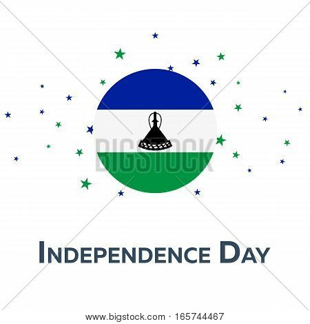 Independence Day Of Lesotho. Patriotic Banner. Vector Illustration.